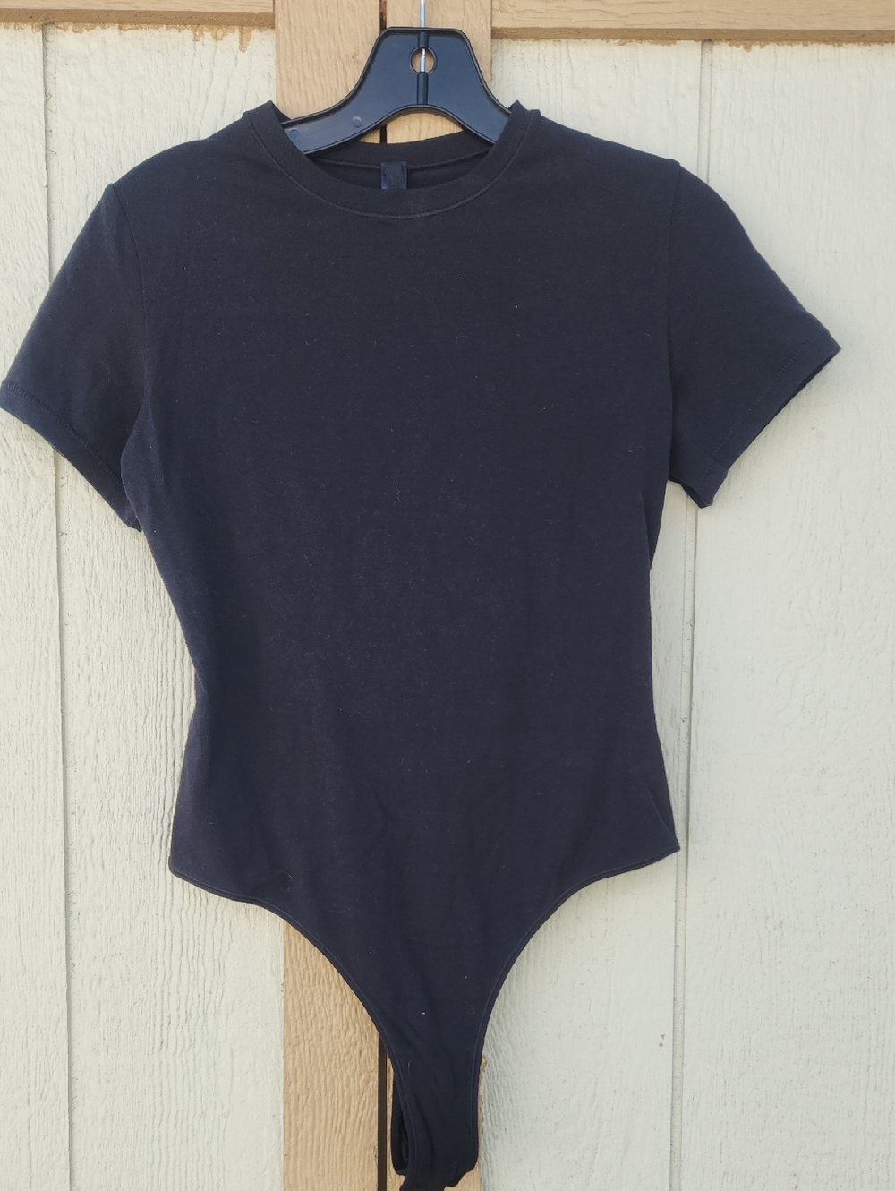 Skims Onyx Blac Cotton Jersey Tshirt Thong Bodysuit Large Minamilist Baddie Norm